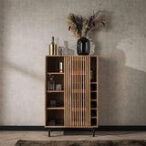 Wine cabinet Monja DH Interior Acacia LxWxH 130x88x52 Acacia wood Atmospheric photo front view