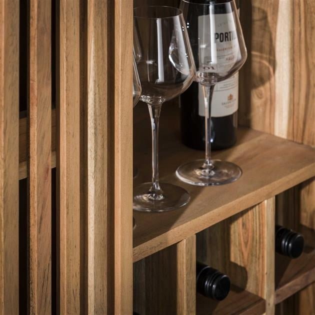 Wine cabinet Monja DH Interior Acacia LxWxH 130x88x52 Acacia wood Atmospheric photo detail
