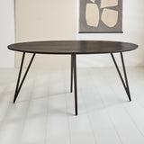 Eettafel Cesar Dimehouse Zwart LxBxH 195x105x9 Mangohout Sfeerfoto vooraanzicht