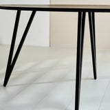 Eettafel Cesar Dimehouse Zwart LxBxH 216x116x9 Mangohout Sfeerfoto detail