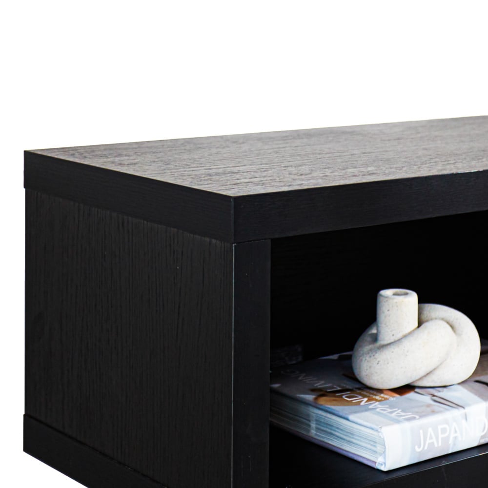 TV Furniture Bernie Black Dimehouse Black LxWxH 146x36x31 Melamine Atmosphere photo detail