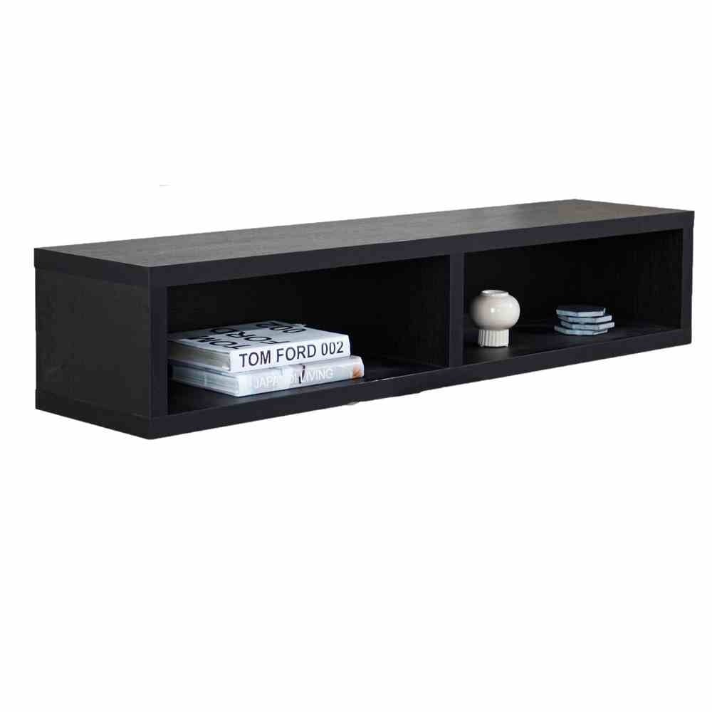 TV Furniture Bernie Black Dimehouse Black LxWxH 146x36x31 Melamine White photo diagonal front view