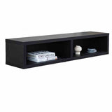 TV Furniture Bernie Black Dimehouse Black LxWxH 146x36x31 Melamine White photo diagonal front view